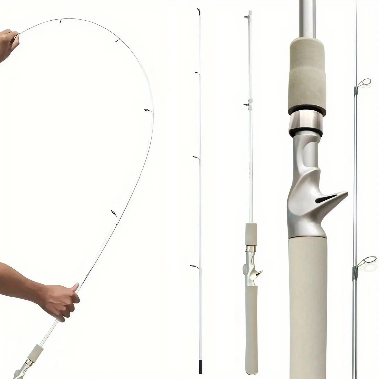 White Fiberglass Fishing Rod 180cm