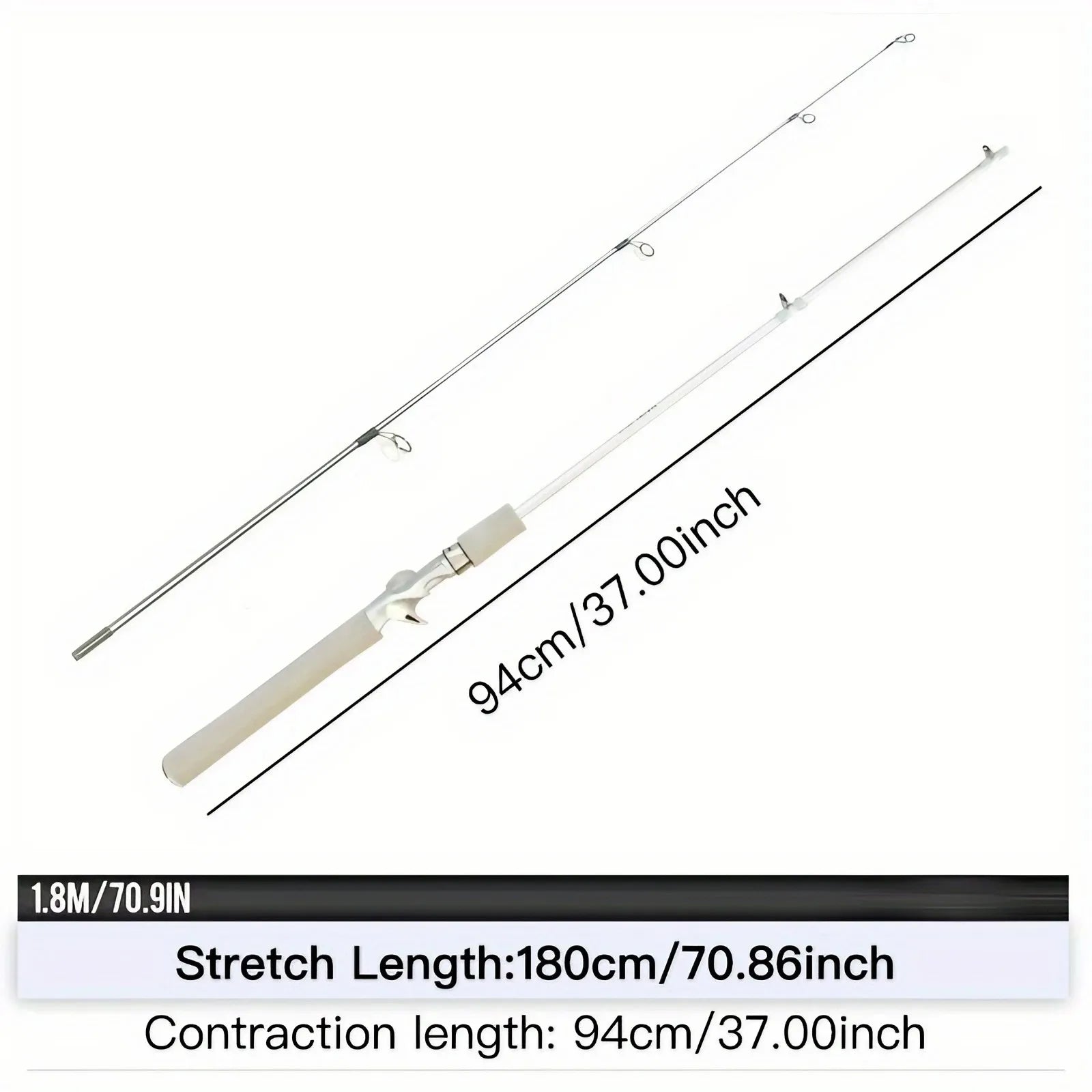 White Fiberglass Fishing Rod 180cm