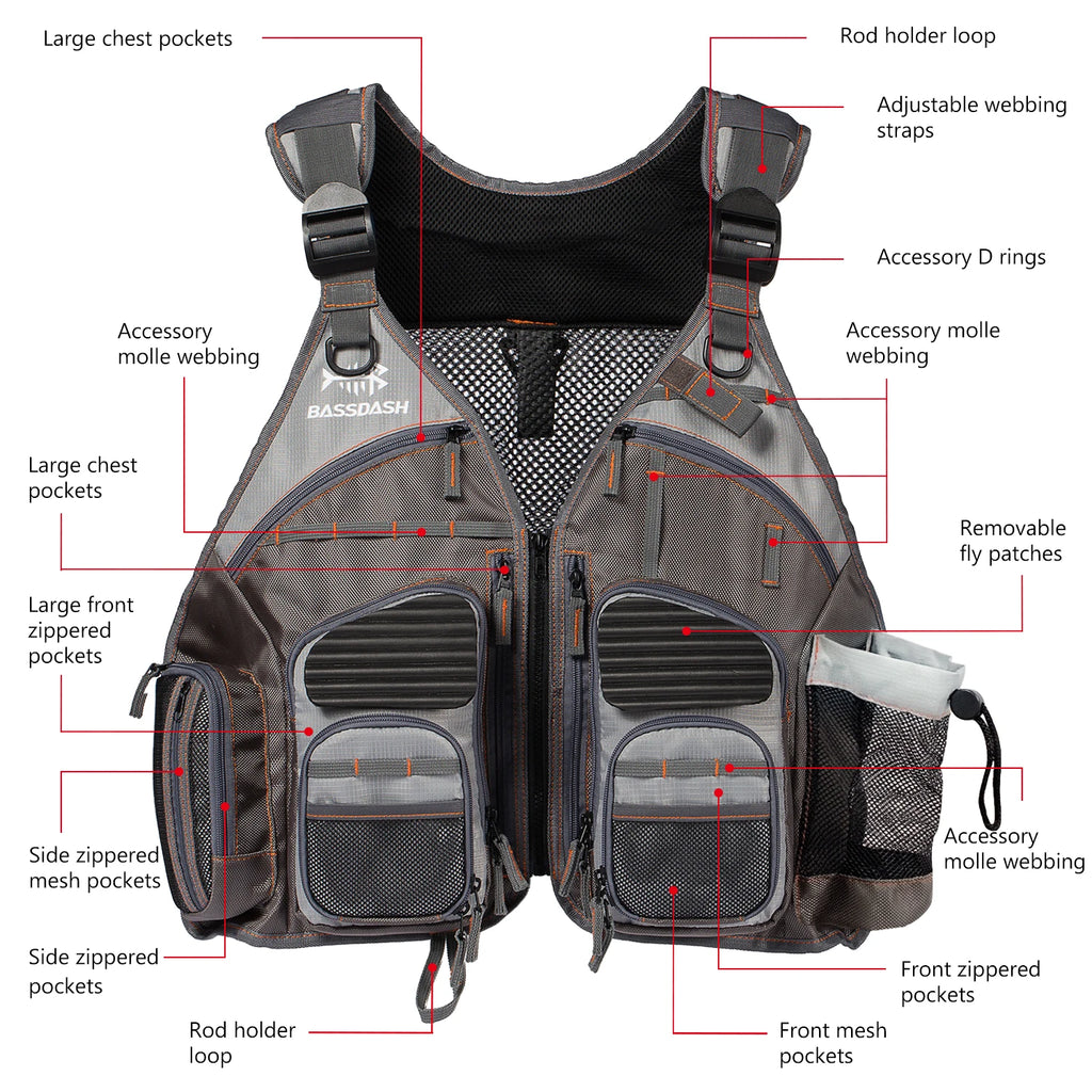 Bassdash Adjustable Fishing Vest