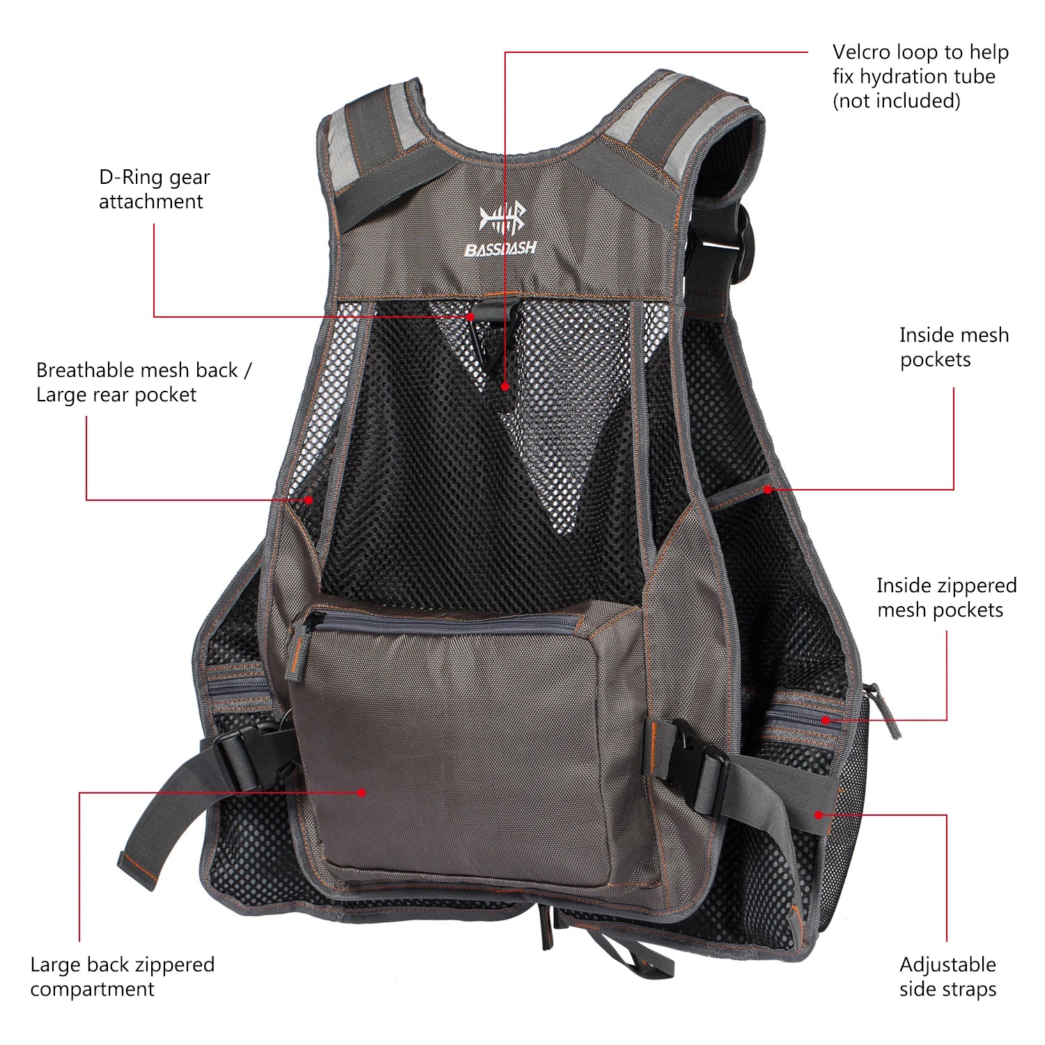Bassdash Adjustable Fishing Vest
