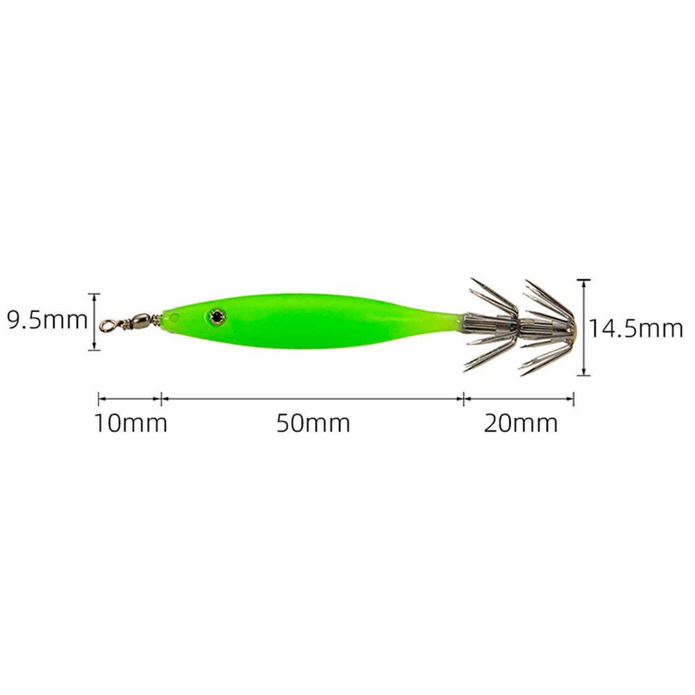Luminous Squid Lamp Hook Lure Set – 5PCS