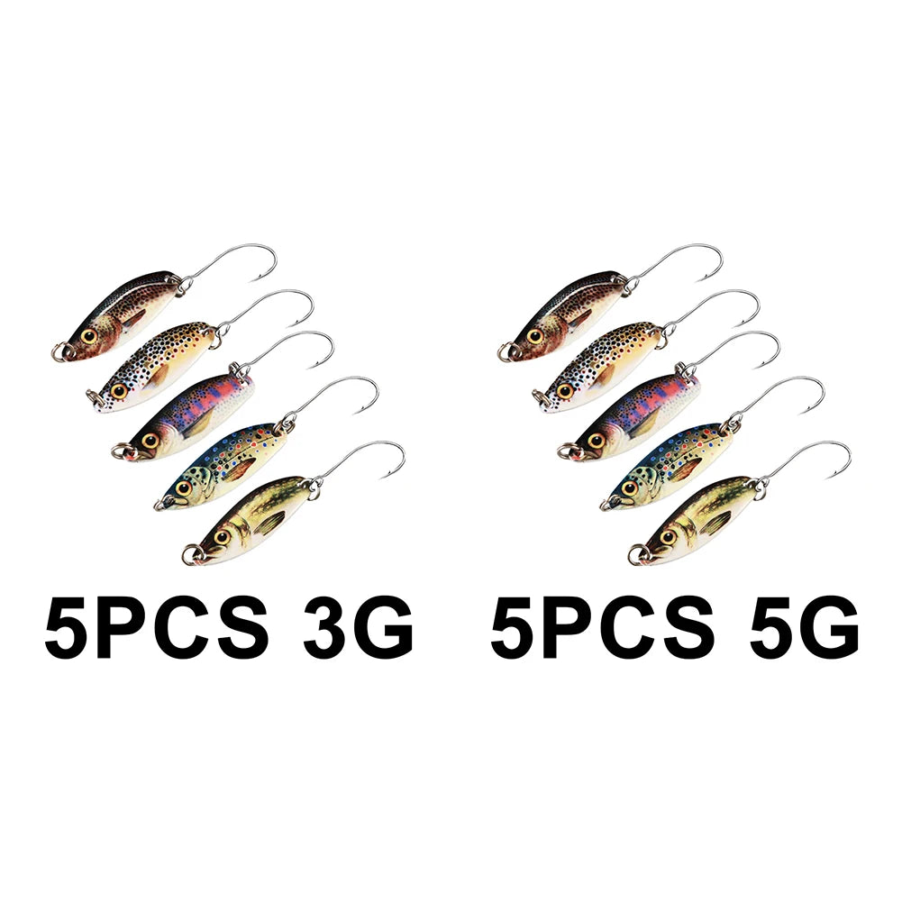 Spinning Spoon Lure Set – 5pcs
