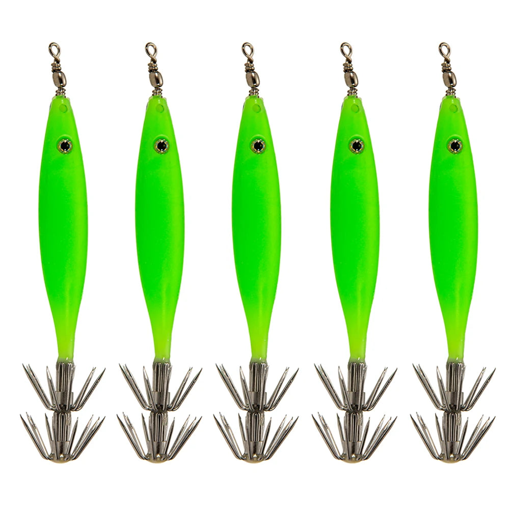 Luminous Squid Lamp Hook Lure Set – 5PCS