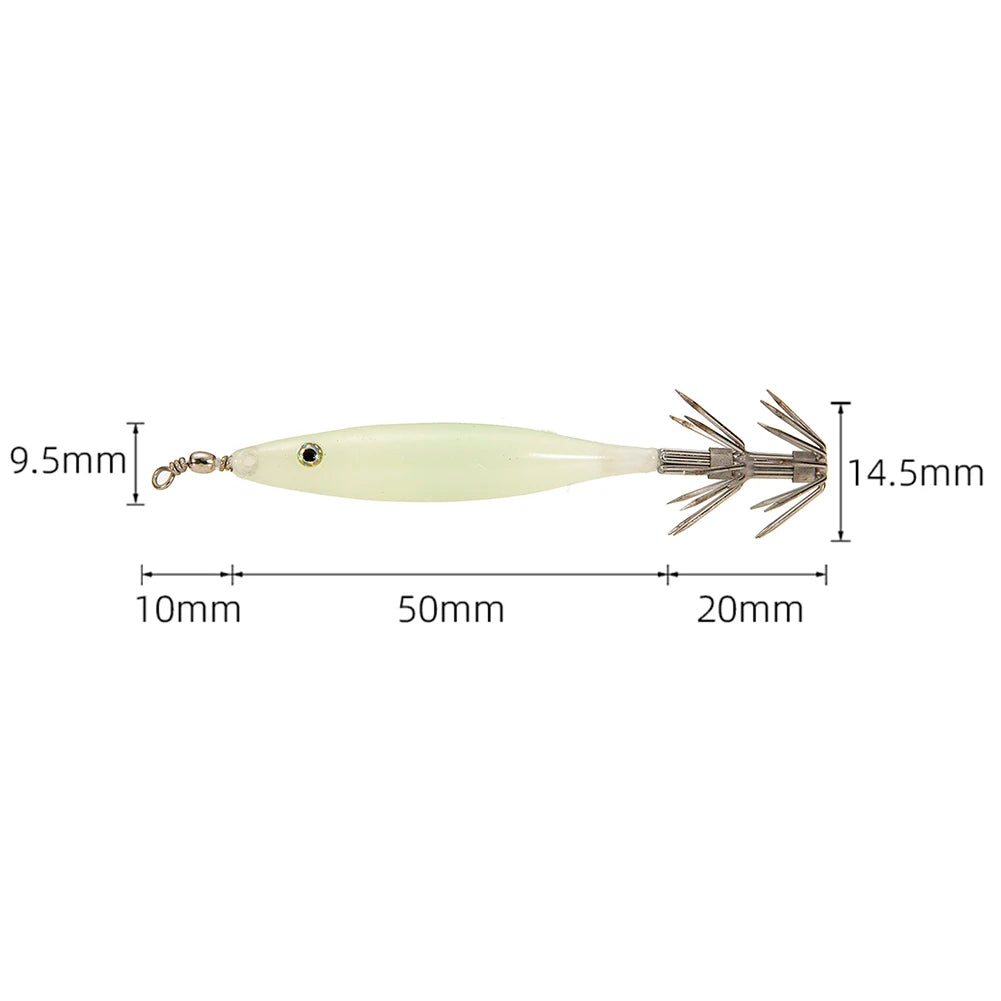 Luminous Squid Lamp Hook Lure Set – 5PCS