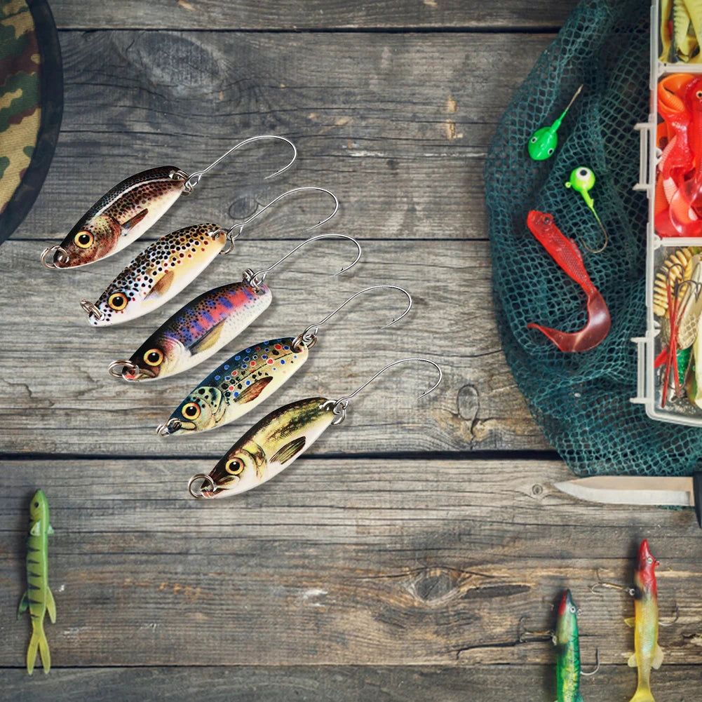 Spinning Spoon Lure Set – 5pcs