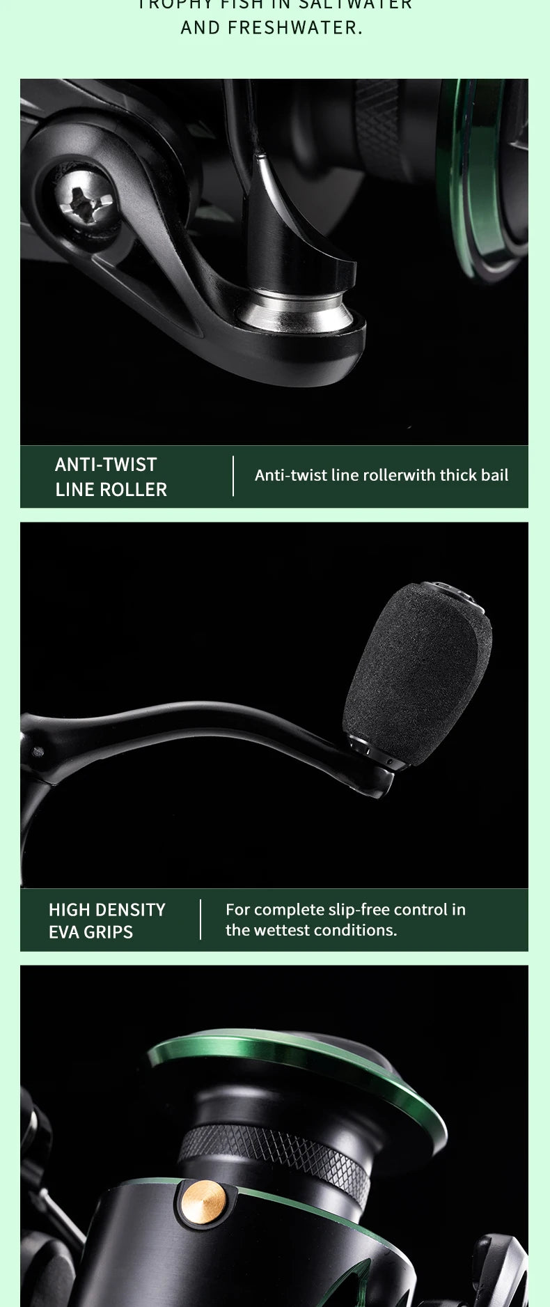 RF Spin Reel 5.2:1 EVA Knob