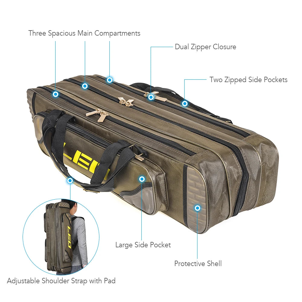 3-Layer Fishing Rod Bag