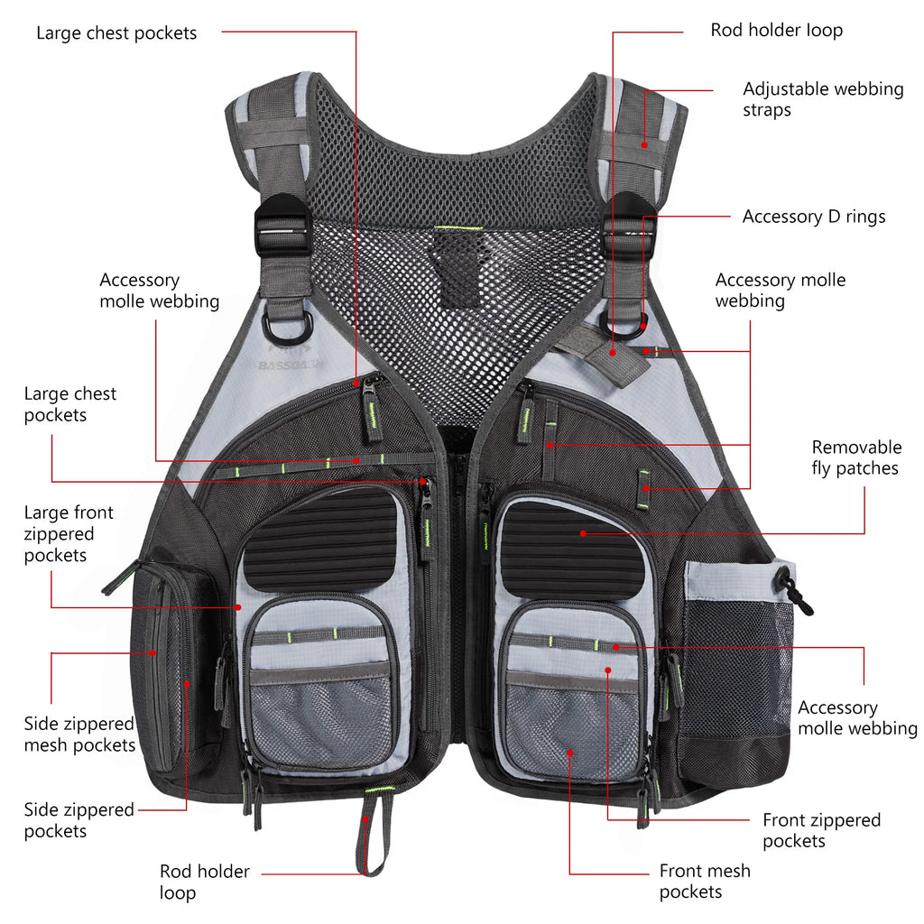 Bassdash Adjustable Fishing Vest