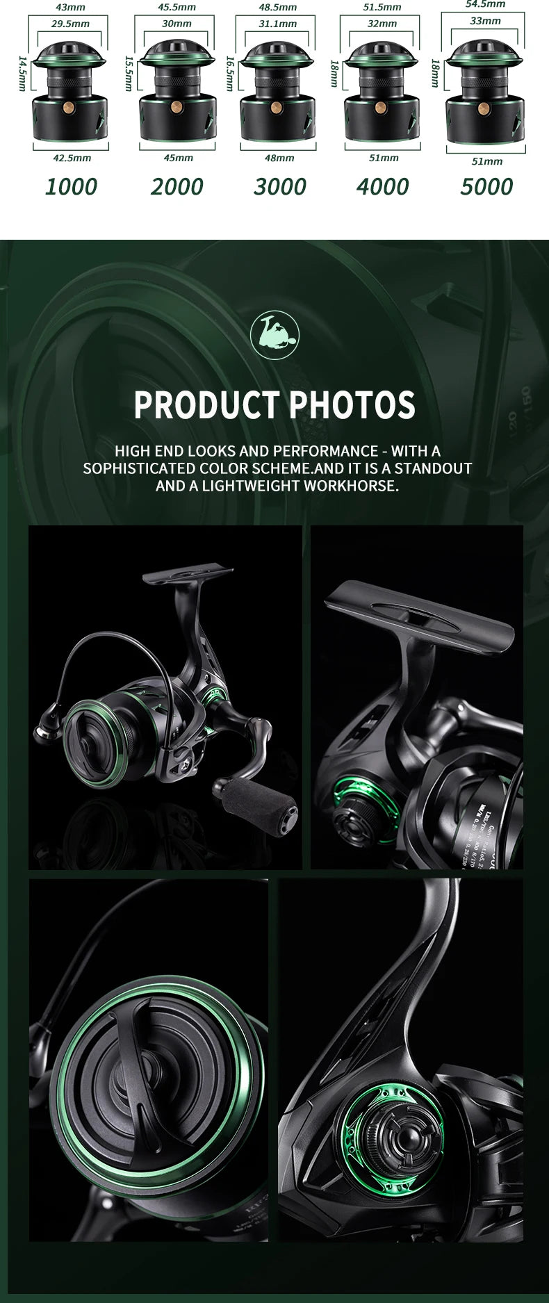 RF Spin Reel 5.2:1 EVA Knob